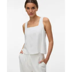 Top cropped de mujer tejido lino