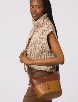 Women's 'Little Kristin' Plum Leather Shoulder Bag - Multicolor - Size: One Size - Conkca London - FashionsVida