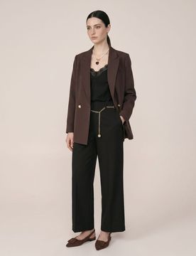 Top con spalline sottili e pizzo - nero
