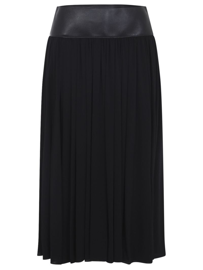Alaia Jersey and Nappa Midi Skirt