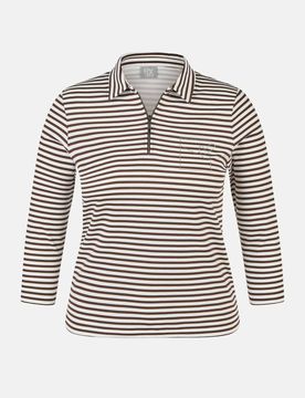 Langarmshirt mit Reißverschluss Braun 42