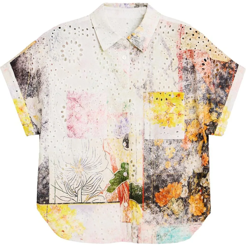 Camisa de mujer manga corta 100% algodón - Desigual - FashionsVida
