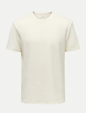Only & Sons Basic T-Shirt Beige XXL - ONLY & SONS - FashionsVida