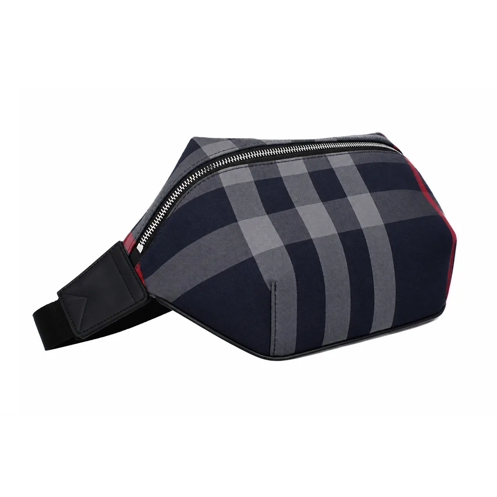 Mens Sonny Check Bumbag - Navy Grey - One Size - Burberry - FashionsVida