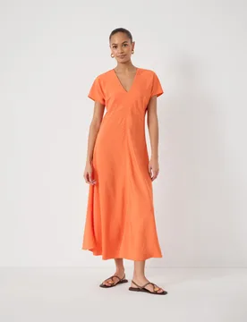 Grace Air Flow V-Neck Maxi Dress Orange female - hush - FashionsVida