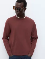 Pure Extra Fine Merino Wool Crew Neck Jumper Chestnut male
