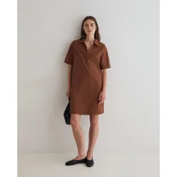 Vestido midi camisero popelin