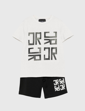 Set t-shirt e bermuda bambino bianco-blue