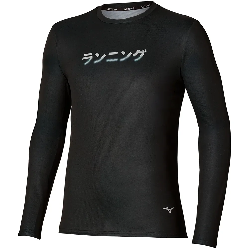 Maglietta A Maniche Lunghe Core Graphic Black XL - Mizuno - FashionsVida