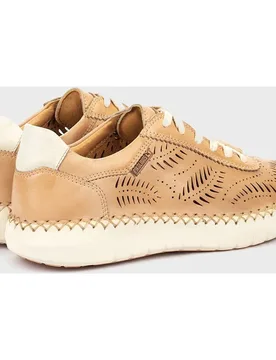 Zapatillas de mujer de piel con cordones en color - Pikolinos - FashionsVida