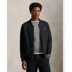 Sudadera bomber de hombre de punto doble y cuello perkins