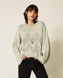 Pull en laine mélangée avec motif à chevrons