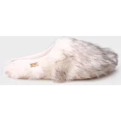 Zapatillas de casa cerradas de mujer de tejido de pelo estampado