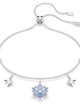 Braccialetto Magic, Fiocco Di Neve, Blu, Placcato rodio OS - Swarovski - FashionsVida