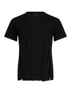 T-shirt nera slim fit con frange