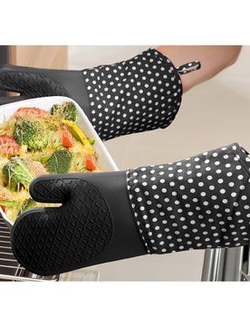 Topfhandschuhe Silikon Schwarz, 1 Paar