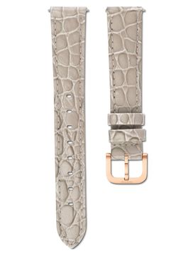 Cinturino per orologio, Larghezza: 16 mm (0.63"), Pelle con impunture, Beige, Finitura in tono oro rosa 18 cm