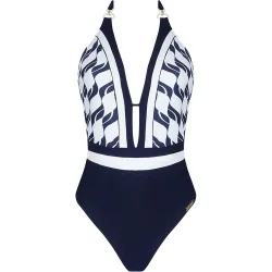 Bañador estilizante glamouroso sin aros forrado y tirantes ajustables Escote sexy forma de pico
