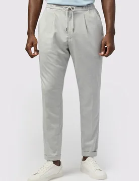Mens Regular Suit Trousers In Silver - Size 38 Regular - Melka - FashionsVida