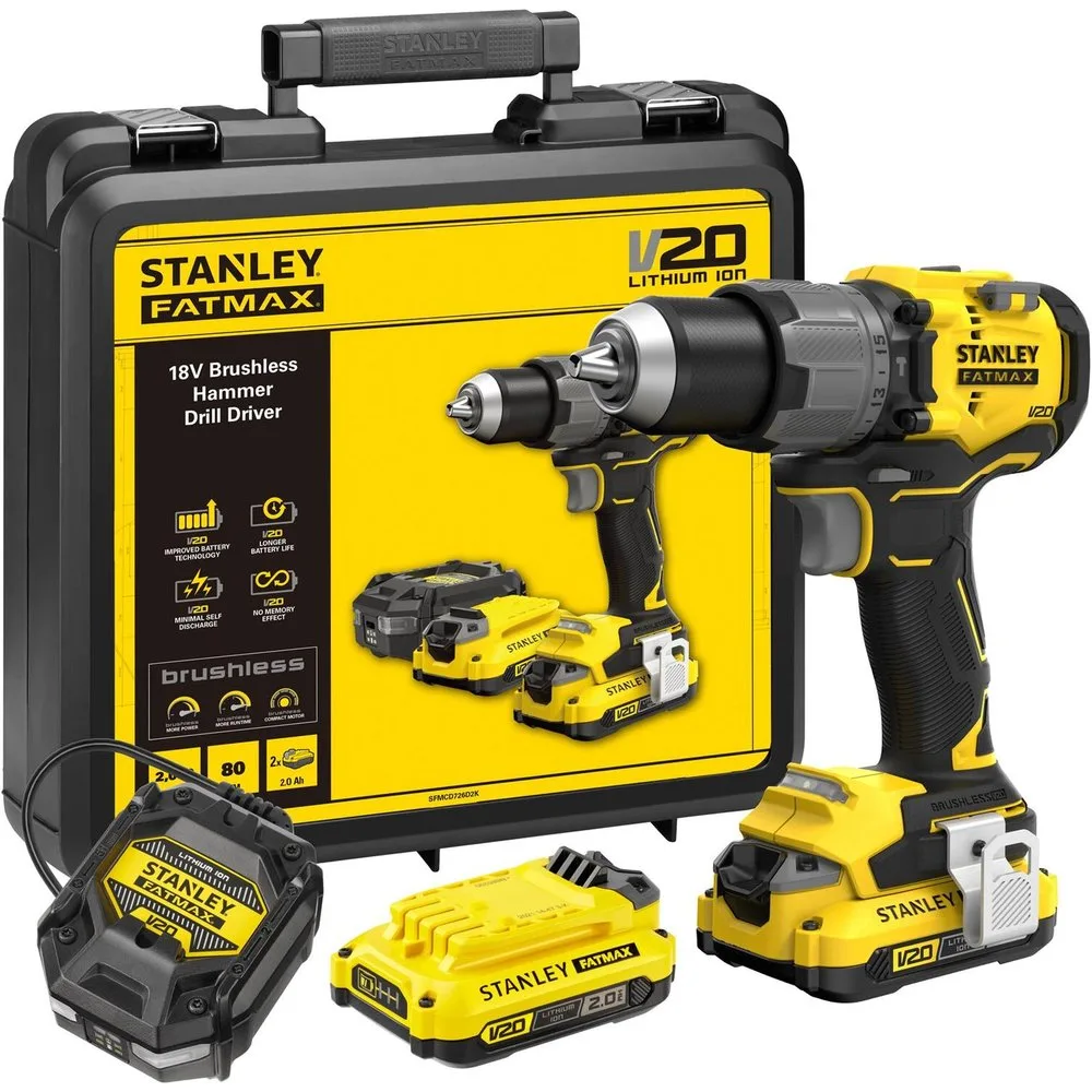 Taladro Percutor Brushless 18V 2x2 Ah - Stanley - FashionsVida
