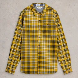 Wallace Brushed Cotton Shirt - Yellow Check
