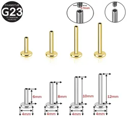 PC G23 Titanium Piercing Internal Thread Earrings Rod Labret Stud Ear Lip Nose Septum Ring Tragus Body Jewelry Accessories 16G