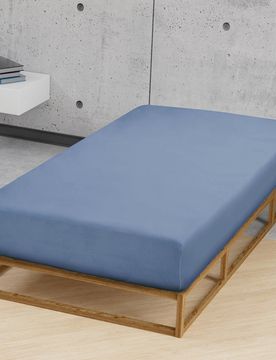 Feinjersey-Spannbetttuch blau, 1x 180x200 cm - 200x200 cm