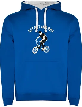 Felpa Con Cappuccio Get Out And Bmx Royal Blue - Kruskis - FashionsVida