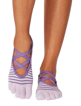 Chaussettes Courtes Grip Full Toe Elle Grape Stripe EU 39-42 1/2 - ToeSox - FashionsVida