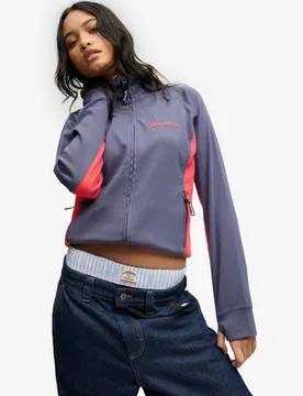 Superdry Damen Bench Hochkragen-trainingsjacke mit Kontrastdetails Navy - Größe: XS - 64.99 - FashionsVida