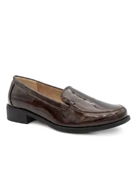 Women's Smart Block Heel Moccasins in Brown Size: 7 - Brown - Size: 7 - Pavers - FashionsVida