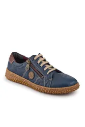 Loretta Leather Trainers Shoes - Navy - Size: 9