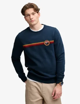 Superdry Herren Outdoor Stripe Logo Sweatshirt Lockere Passform Blue - Größe: M - 74.99 - FashionsVida