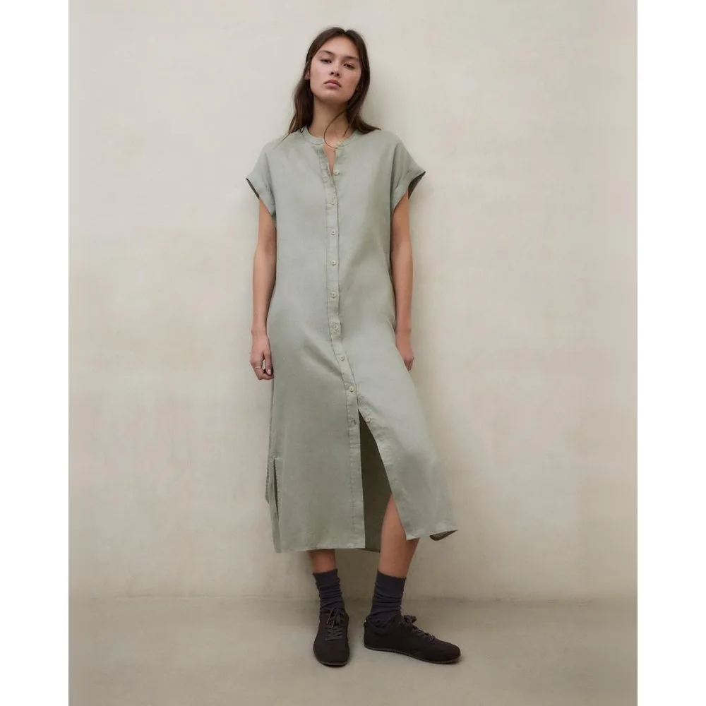 Vestido largo de mujer de lino relaxed fit - Ecoalf - FashionsVida