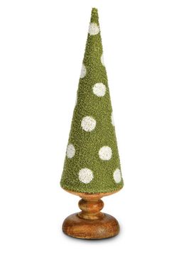 Deko-Tannenbaum aus Mangoholz & Texil grün klein