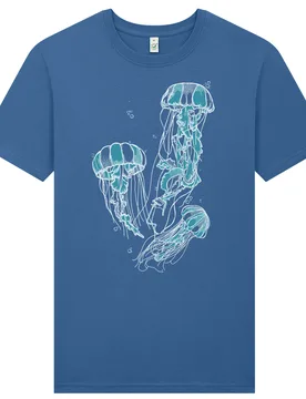 Jellyfish T-Shirt - Faded Denim - Frank & Faith - FashionsVida