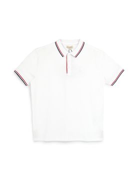 Polo in cotone bianca con colletto a righe Nby6212 XL