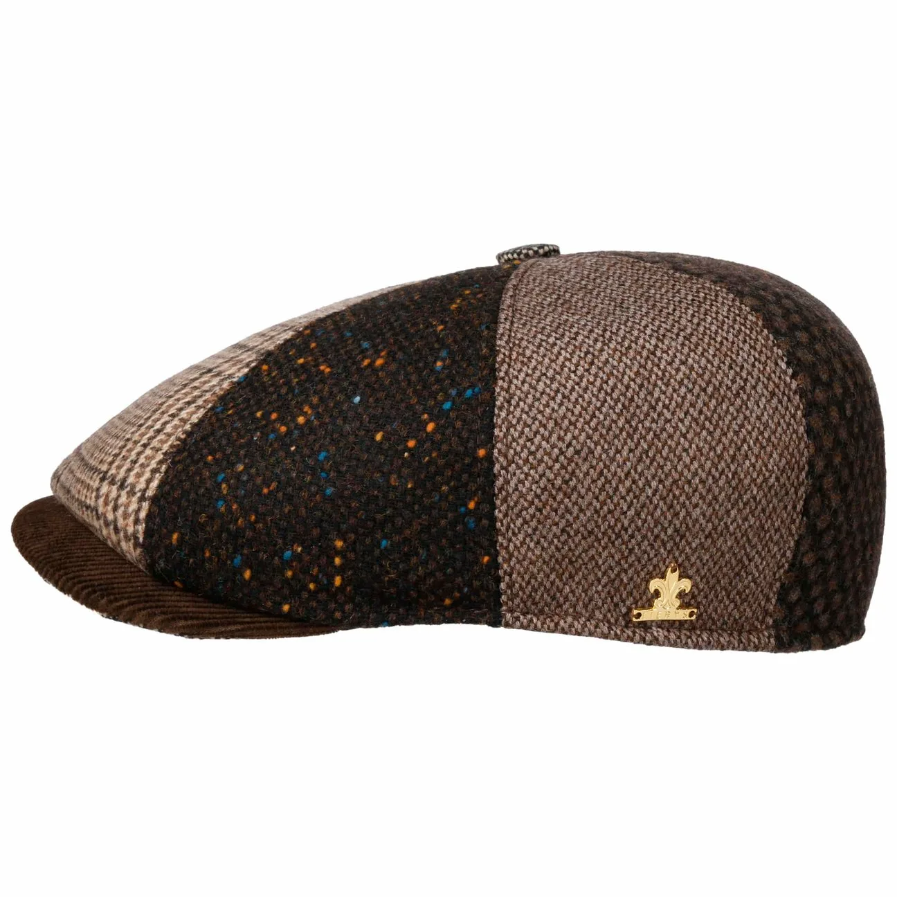 Anthon Patchwork Flat Cap by - brown - Size: S (54-55 cm) - Lierys - FashionsVida