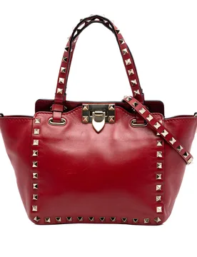 Mini Leather Rockstud Satchel - Valentino - FashionsVida