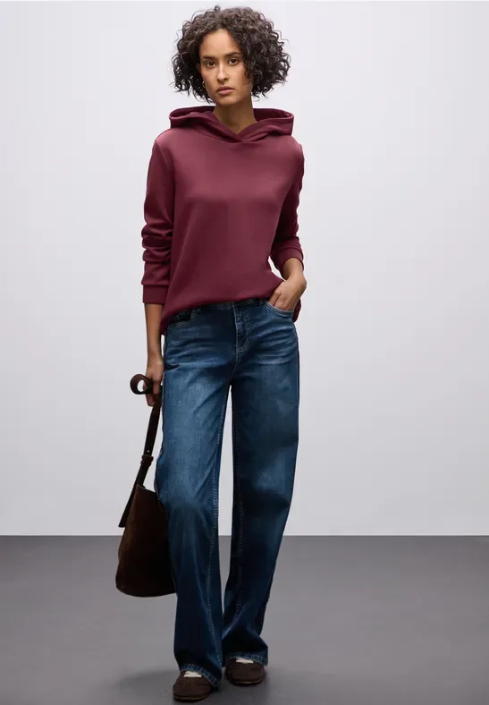 Cupro Sweat Hoodie female Rot - Street One - FashionsVida