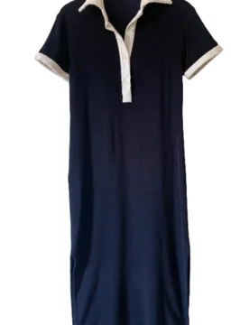 Navy Towelling Dress - Giuliva Heritage - FashionsVida