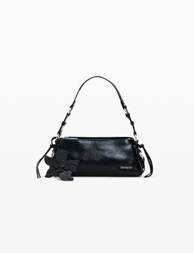 Bolso Efecto Piel Pequeño, Mujer, Poliuretano, Negro, U