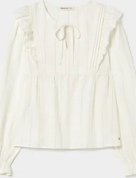 Blusa de mujer con volantes y lurex - Brownie - FashionsVida