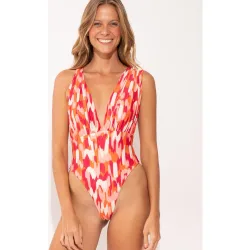 Bañador de mujer pico estampado