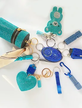 Rhinestone Bling Personal Self Defense Keychain Set 10Pcs Bulk Accessories Self Defense Keychain for Women - Aliexpress - FashionsVida