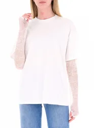VICOLO T-shirt con pizzo PANNA UNI