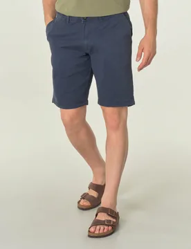 Bermuda chino blu in gabardina di cotone stretch - Priority House - FashionsVida