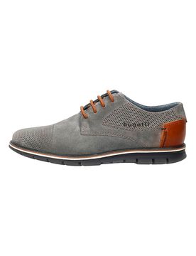 Scarpe Stringate Grigie con Tomaia Traforata in Pelle 3319711K 42