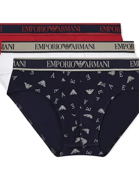 Slip Em000369_af20669 3 Unità Scoo / Ink-Nut Prt / Wht L - Emporio armani - FashionsVida
