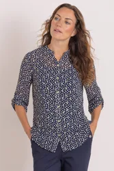 Women's Printed Shimmer Blouse in Navy Size: 20 - Navy - Size: 20